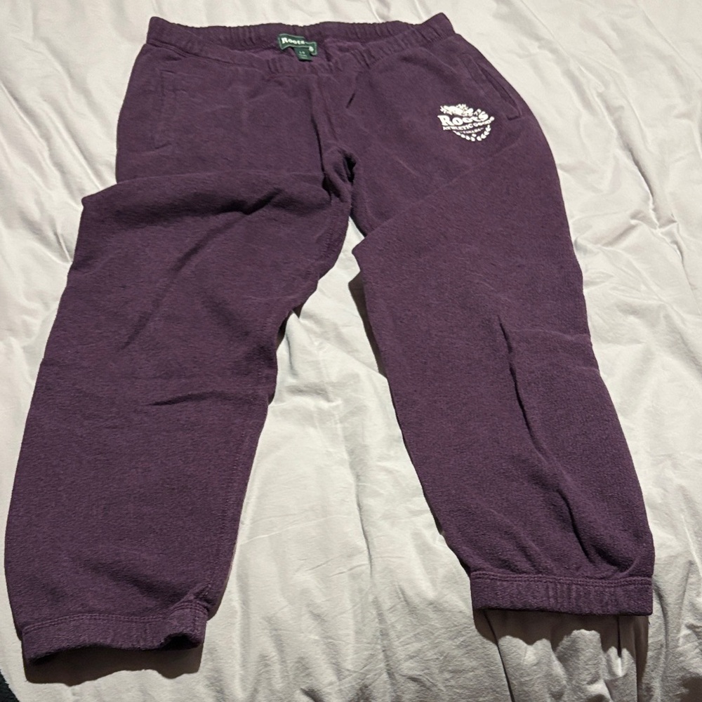 Roots Women's Joggers in Salt & Pepper Purple